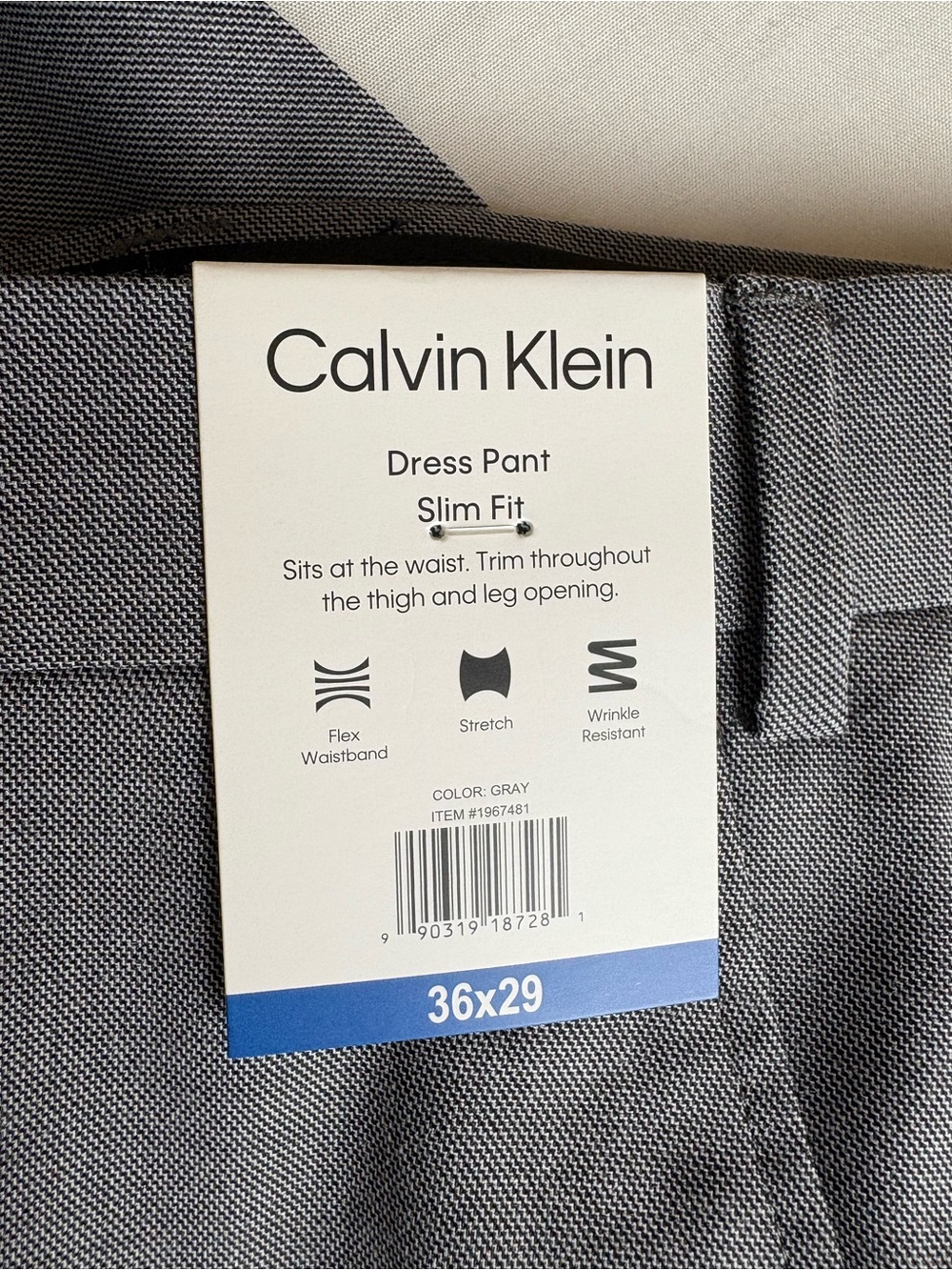Calvin Klein Slim Fit Dress Pant - Gray
